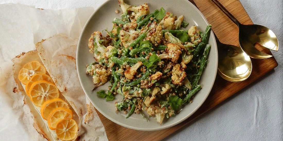 Baked Fish & Cauliflower Salad