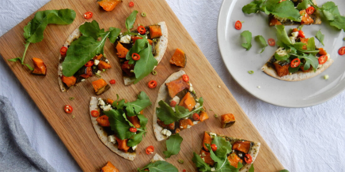 Rocket, Pumpkin & Feta Pizza