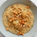 Roasted Cauliflower Soup with Chickpea Croutons