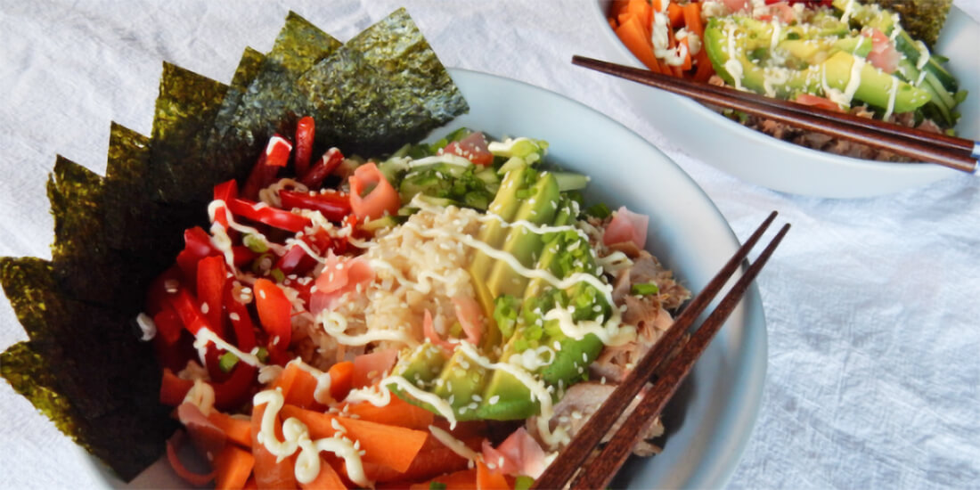 Simple Brown Rice Sushi Bowl