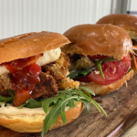 Panko mushroom burgers