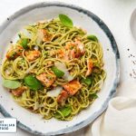 Atlantic salmon pesto spaghetti